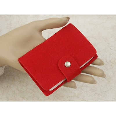 Card holder, red felt, add your own decorations