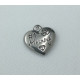 Pendant, Charm, heart with Mother theme, 316 stainless Steel