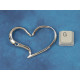 Large Open Heart pendant, NF bright nickel colour