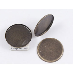 SECONDS 25mm Lightweight Cabochon bezel setting, round tray, NF ant brass, per 20 pcs
