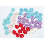 13mm Frilly Rose flower cabochon, assorted, bag 20 grams