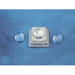 SECONDS: 10mm round crystal clear glass bubble dome cabochon, high top