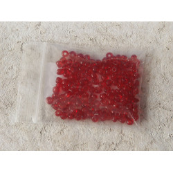 Seed Beads, Glass, 4mm, translucent crimson, 10g bag