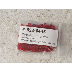 Seed Beads, Glass, 4mm, translucent crimson, 10g bag