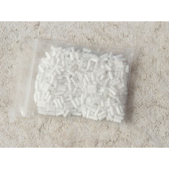 Bugle Beads, Glass, approx 4x2mm, opaque white, 10g bag