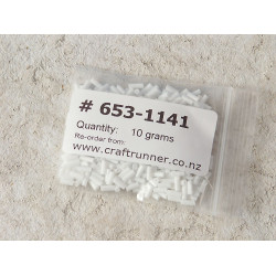 Bugle Beads, Glass, approx 4x2mm, opaque white, 10g bag