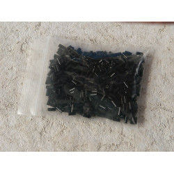 Bugle Beads, Glass, approx 4x2mm, opaque black, 10g bag