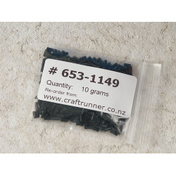 Bugle Beads, Glass, approx 4x2mm, opaque black, 10g bag