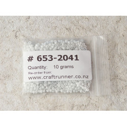 Seed Beads, Glass, 2mm, opaque white, 10g bag