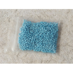 Seed Beads, Glass, 2mm, 9/0, opaque light sky blue, 10g bag
