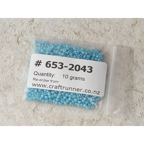 Seed Beads, Glass, 2mm, 9/0, opaque light sky blue, 10g bag