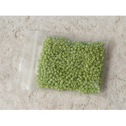 Seed Beads, Glass, 2mm, opaque lime green, 10g bag