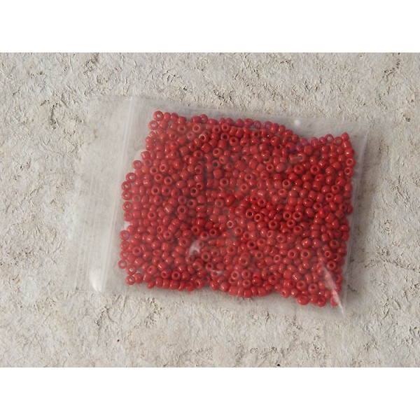Seed Beads, Glass, 2mm, opaque indian red, 10g bag