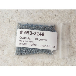 Seed Beads, Glass, 2mm, black lined, grey, 10g bag