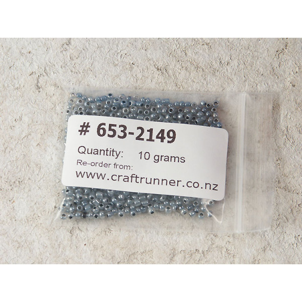 Seed Beads, Glass, 2mm, black lined, grey, 10g bag