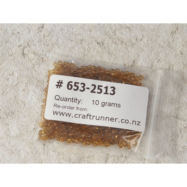 Seed Beads, Glass, 2mm, transparent golden amber, 10g bag