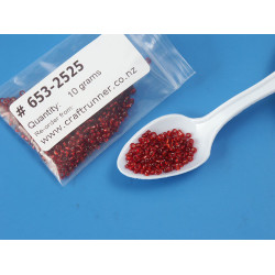 Seed Beads, Glass, 2mm, 12/0, silver lined, dark red, 10g