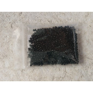 Seed Beads, Glass, 2mm, opaque black, 10g bag