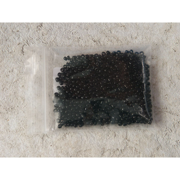 Seed Beads, Glass, 2mm, opaque black, 10g bag