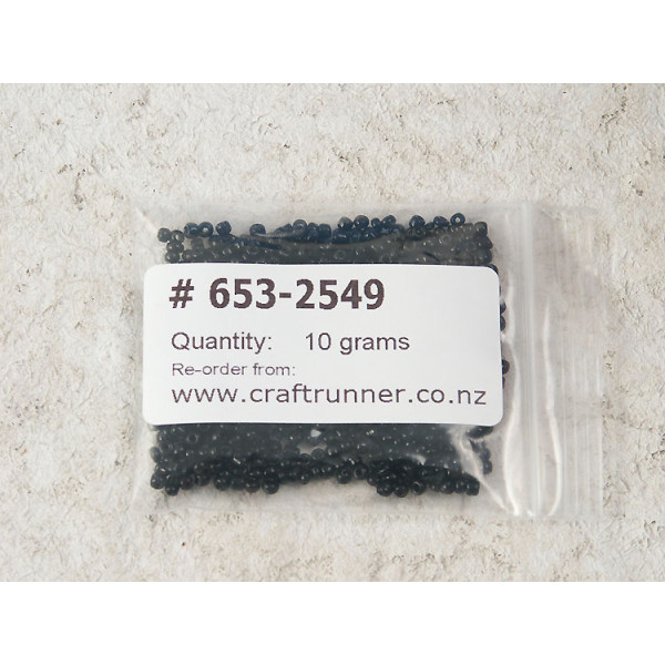 Seed Beads, Glass, 2mm, opaque black, 10g bag
