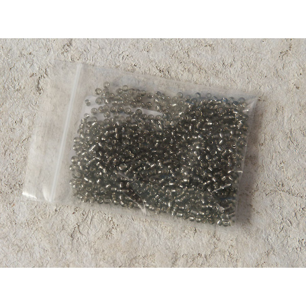Seed Beads, Glass, 2mm, transparent grey, per 10g