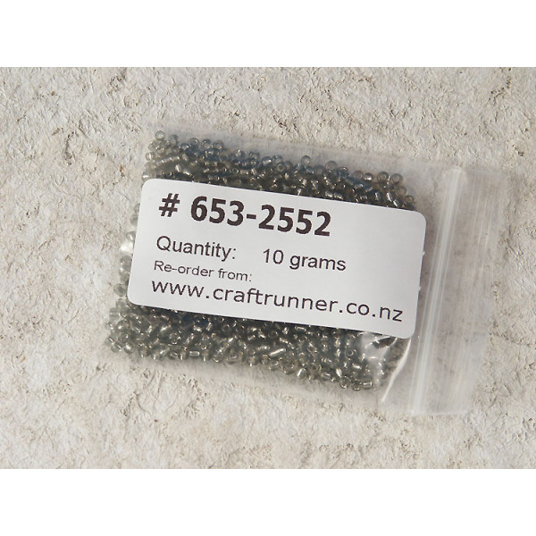 Seed Beads, Glass, 2mm, transparent grey, per 10g
