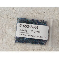 Seed Beads, Glass, 2mm, 12/0, Blue Iris, 10g bag