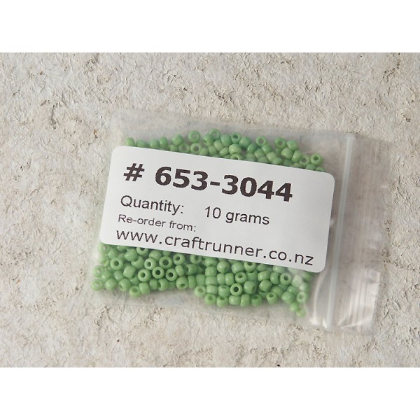 Seed Beads, Glass, 3mm, 8/0, opaque lime green, 10g bag