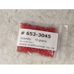 Seed Beads, Glass, 3mm, 8/0, opaque indian red, 10g bag