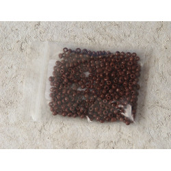 Seed Beads, Glass, 3mm, 8/0, opaque coconut brown, 10g bag