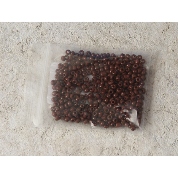 Seed Beads, Glass, 3mm, 8/0, opaque coconut brown, 10g bag