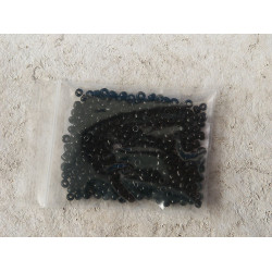 Seed Beads, Glass, 3mm, 8/0, opaque black, 10g bag