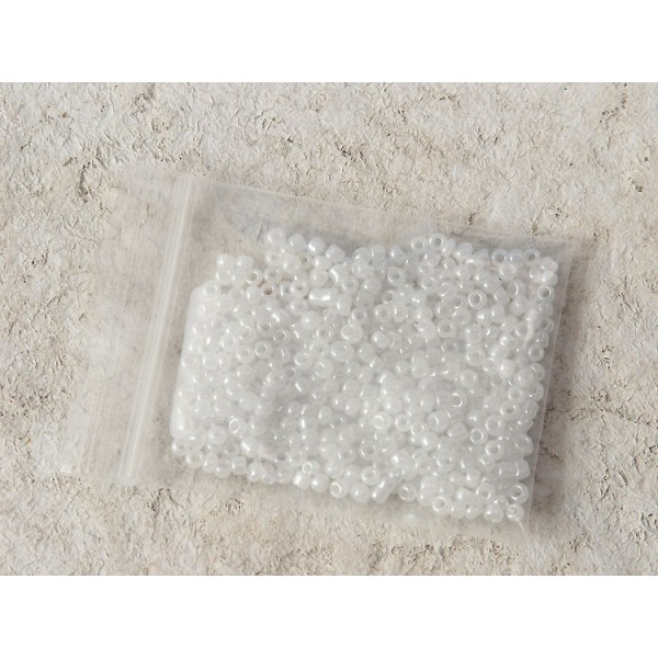 Seed Beads, Glass, 3mm, Ceylon white, 10g bag