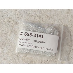 Seed Beads, Glass, 3mm, Ceylon white, 10g bag