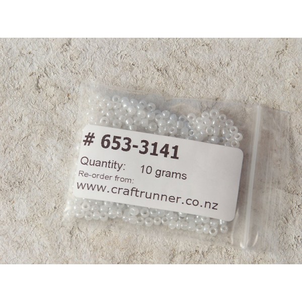 Seed Beads, Glass, 3mm, Ceylon white, 10g bag