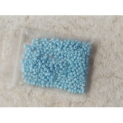 Seed Beads, Glass, 3mm, 8/0, opaque light blue, 10g bag