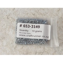Seed Beads, Glass, 3mm, black lined, grey, 10g bag