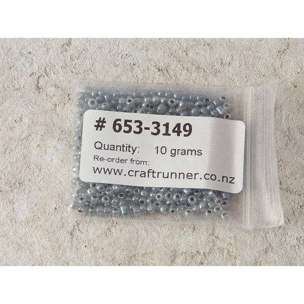 Seed Beads, Glass, 3mm, black lined, grey, 10g bag