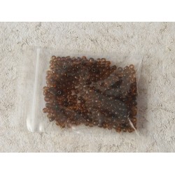 Seed Beads, Glass, 3mm, translucent dark amber, 10g bag