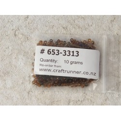 Seed Beads, Glass, 3mm, translucent dark amber, 10g bag