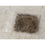 Seed Beads, Glass, 3mm, 8/0, iris round, Brown, 10g bag