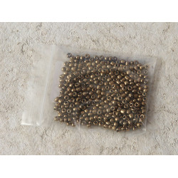 Seed Beads, Glass, 3mm, 8/0, iris round, Brown, 10g bag