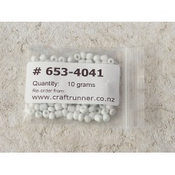 Seed Beads, Glass, 4mm, 6/0, opaque white, 10g bag