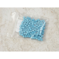Seed Beads, Glass, 4mm, 6/0, opaque sky blue, 10g bag