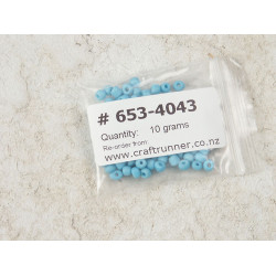 Seed Beads, Glass, 4mm, 6/0, opaque sky blue, 10g bag