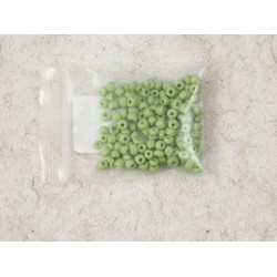 Seed Beads, Glass, 4mm, 6/0, opaque lime green, 10g bag