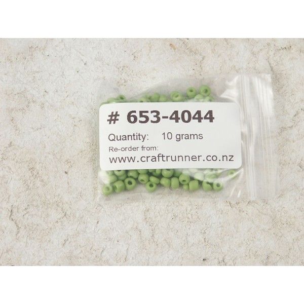 Seed Beads, Glass, 4mm, 6/0, opaque lime green, 10g bag