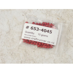 Seed Beads, Glass, 4mm, 6/0, opaque indian red, 10g bag