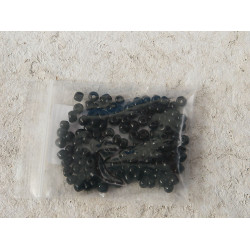 Seed Beads, Glass, 4mm, 6/0, opaque black, 10g bag