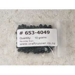 Seed Beads, Glass, 4mm, 6/0, opaque black, 10g bag